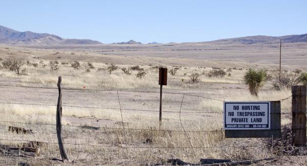 This Jan. 20, 2012, file photo, near Cloverdale in New Mexico's Bootheel region shows a gated part of the Diamond A Ranch and is 77 miles south of Lordsburg, N.M., the nearest U.S. Border Patrol station. [File Photo: AP/Russell Contreras]