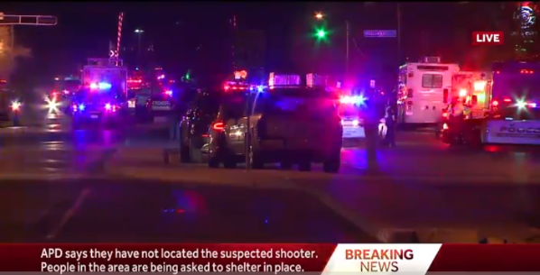Screenshot of KOAT NEWS live, reporting the shooting in southeast Albuquerque in New Mexico. [File photo]